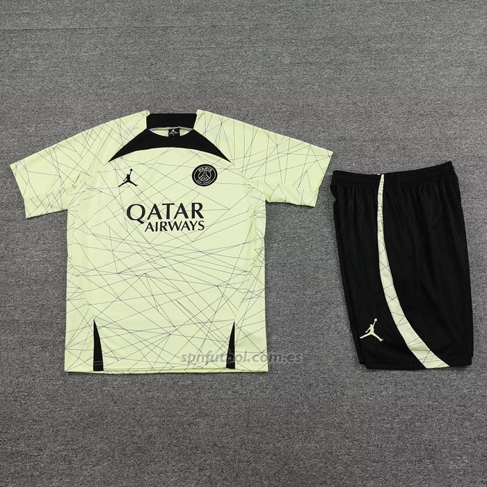 Chandal del Paris Saint-Germain Jordan Manga Corta 2023-2024 Amarillo - Pantalon Corto